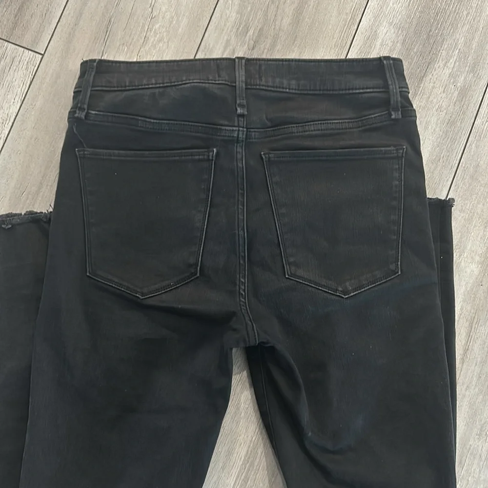Abercrombie high rise super skinny ankle jeans in black size 28